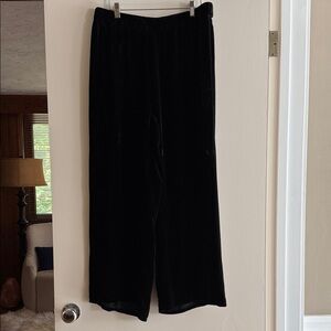 Eileen Fisher Black Velvet Wide Leg Pants